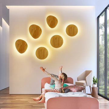 Modern Wooden Log Wall Lamp – Minimalist LED Wall Light Decor