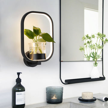 Modern Decorative LED Wall Lamp with Planter – Round Accent Light
